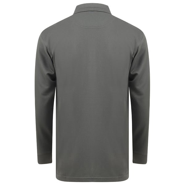 Henbury Adults Unisex Long Sleeve Coolplus Piqu Polo Shirt