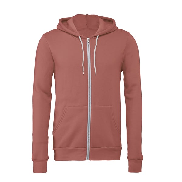 Bella + Canvas Voksne Unisex hættetrøje med fuld lynlås