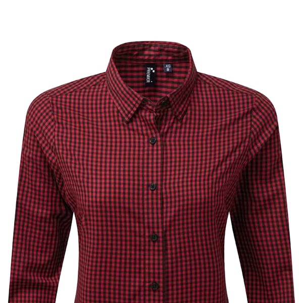 Premier Womens/Ladies Maxton Check Long Sleeve Shirt