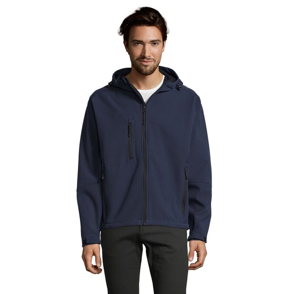 SOLS Mens Replay Hooded Soft Shell Jacket (Breathable, Windproof And Water Resistant)