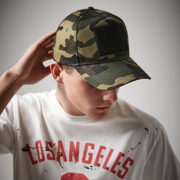 Beechfield 5-panels keps med avtagbar patch