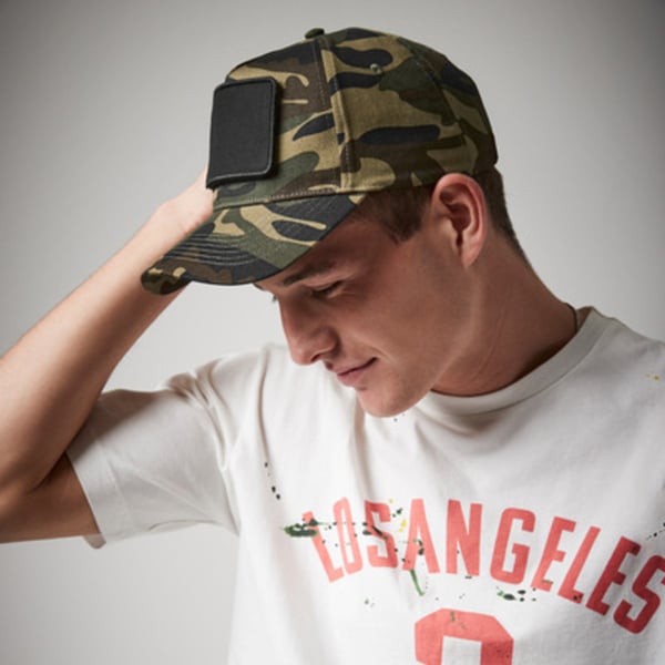 Beechfield 5-panels keps med avtagbar patch