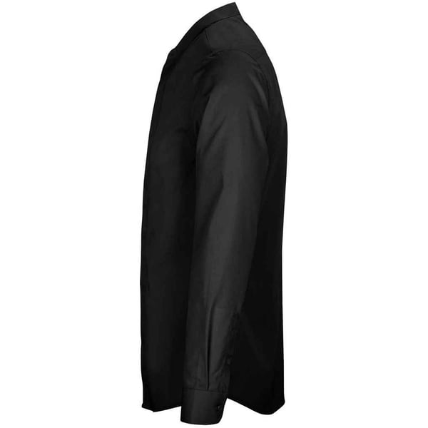 NEOBLU Mens Poplin Bart Mao Collar Long-Sleeved Formal Shirt