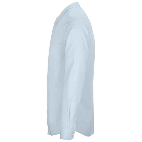 NEOBLU Mens Poplin Bart Mao Collar Long-Sleeved Formal Shirt