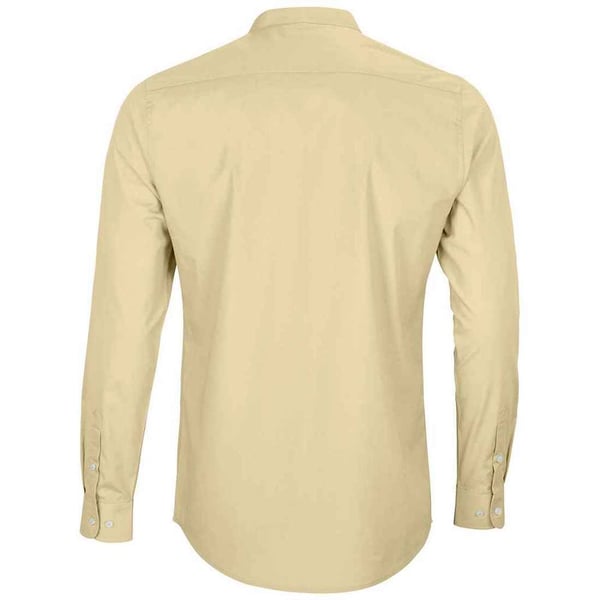 NEOBLU Mens Poplin Bart Mao Collar Long-Sleeved Formal Shirt