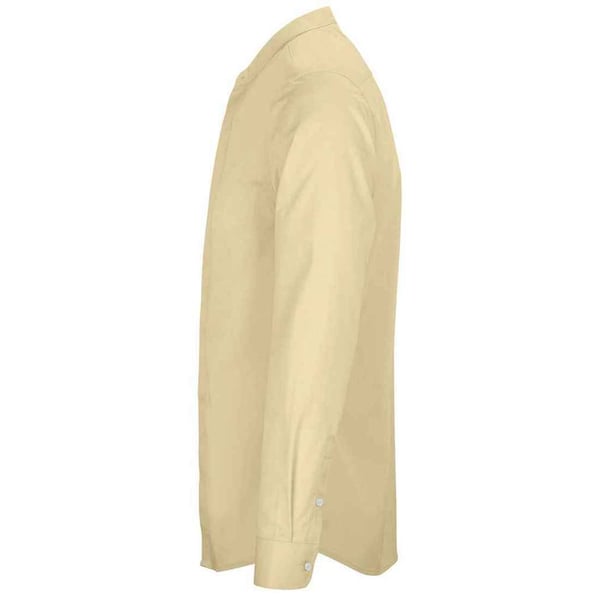 NEOBLU Mens Poplin Bart Mao Collar Long-Sleeved Formal Shirt