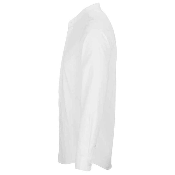 NEOBLU Mens Poplin Bart Mao Collar Long-Sleeved Formal Shirt