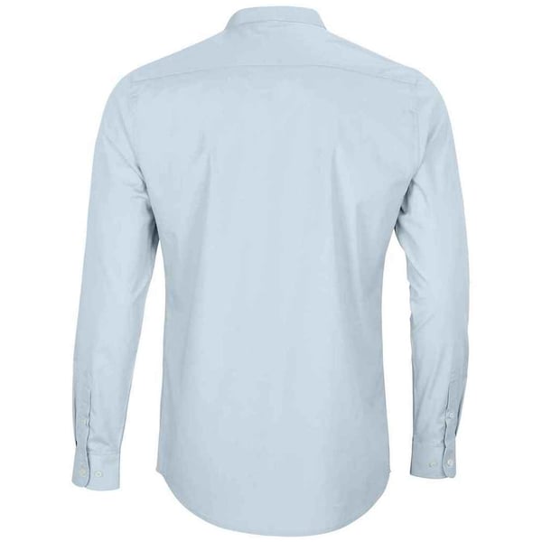 NEOBLU Mens Poplin Bart Mao Collar Long-Sleeved Formal Shirt