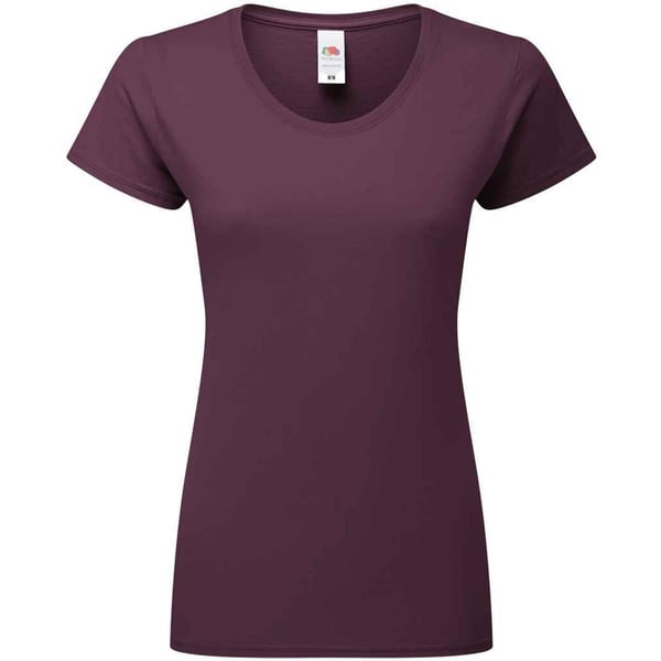 Fruit of the Loom Ikonisk ringspundet bomulds-T-shirt til kvinder/damer