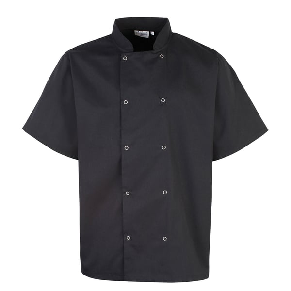 Premier Unisex Kockjacka med Kort Ärm och Knappstängning