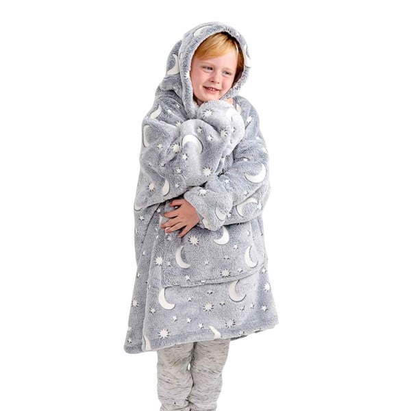 Brand Lab Childrens/Kids Glow In The Dark Oversized Hoodie Blanket