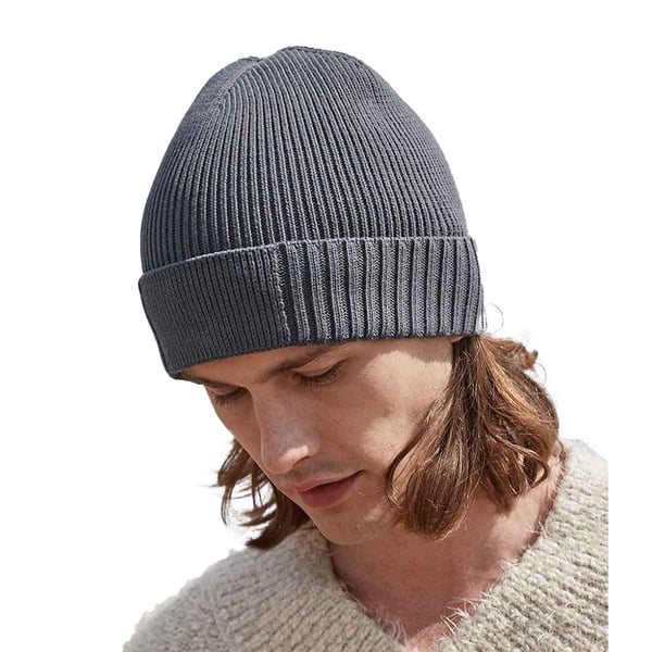 Beechfield Unisex Adult Organic Cotton Engineered Patch Beanie