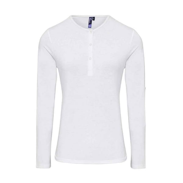 Premier Womens/Ladies Long John Plain Roll Sleeve T-Shirt