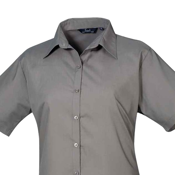 Premier Womens/Ladies Poplin Short-Sleeved Blouse