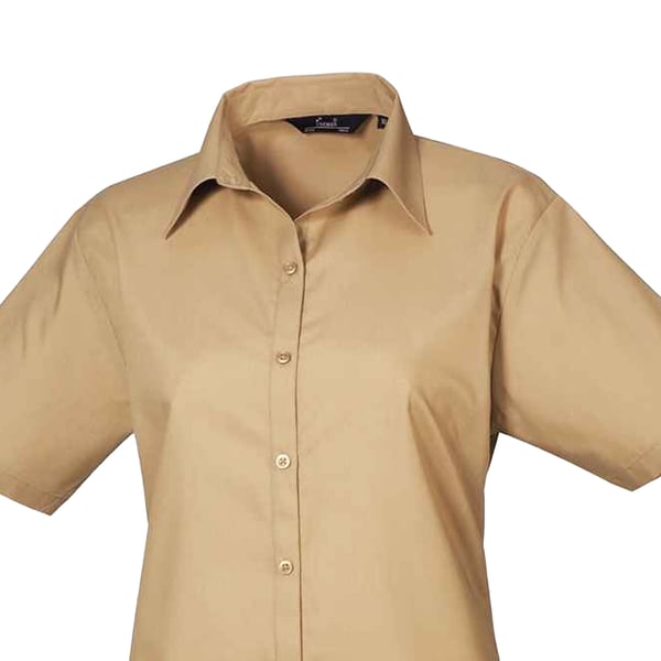 Premier Womens/Ladies Poplin Short-Sleeved Blouse