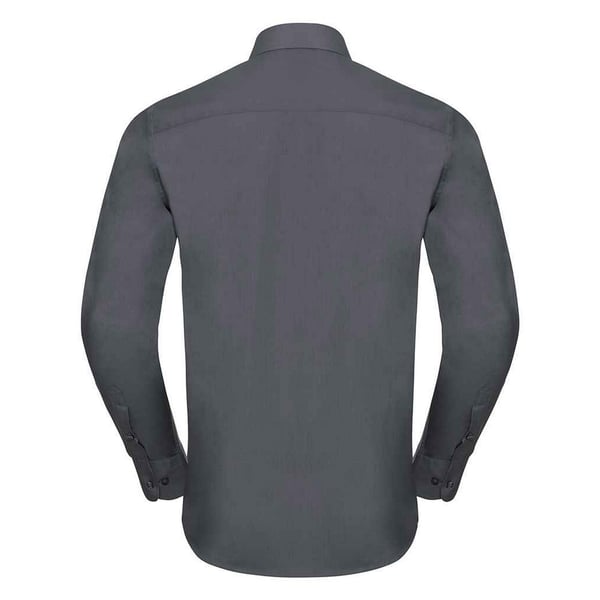 Russell Collection Mens Poplin Tailored Long-Sleeved Shirt