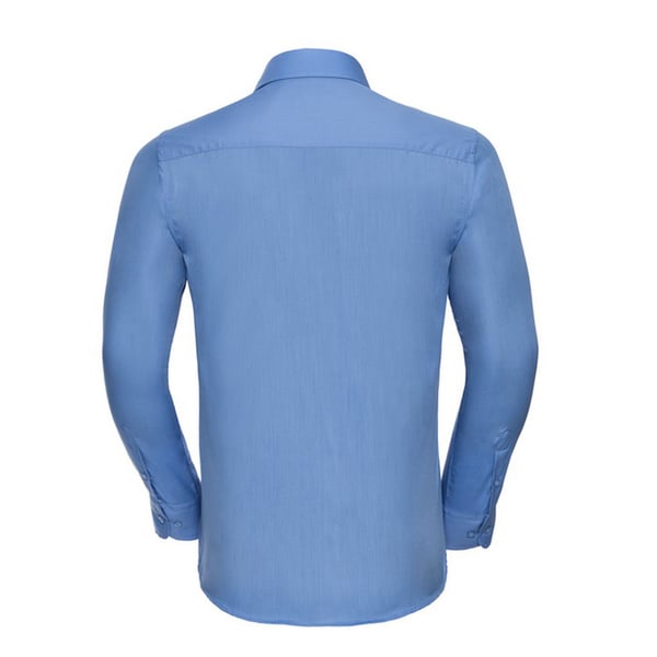 Russell Collection Mens Poplin Tailored Long-Sleeved Shirt