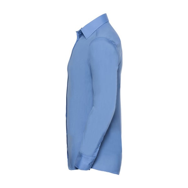 Russell Collection Mens Poplin Tailored Long-Sleeved Shirt