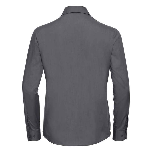 Russell Collection Womens/Ladies Poplin Easy-Care Long-Sleeved Formal Shirt