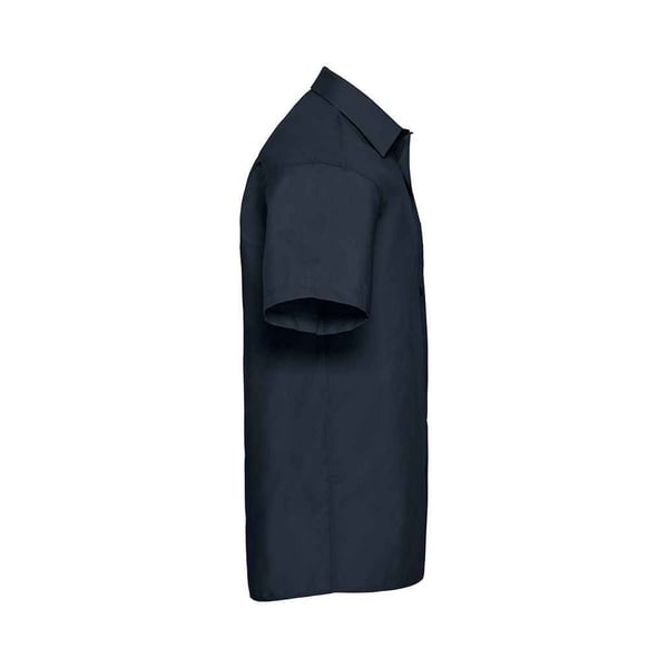 Russell Collection Mens Poplin Easy-Care Short-Sleeved Formal Shirt