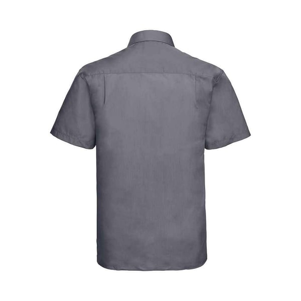 Russell Collection Mens Poplin Easy-Care Short-Sleeved Formal Shirt