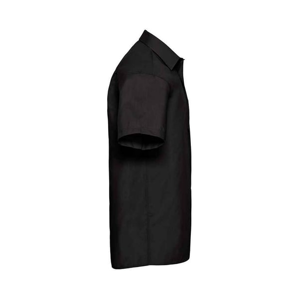 Russell Collection Mens Poplin Easy-Care Short-Sleeved Formal Shirt