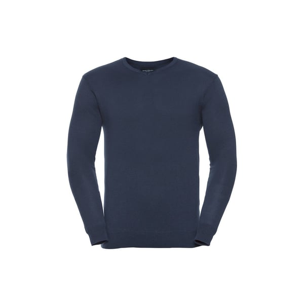 Russell Collection Mens Cotton Acrylic V Neck Sweatshirt