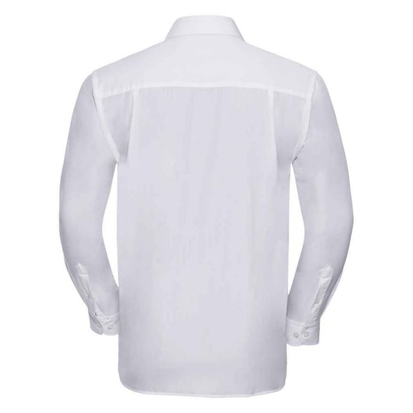 Russell Collection Mens Poplin Easy-Care Long-Sleeved Formal Shirt