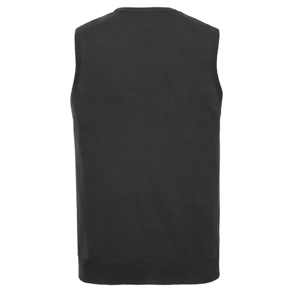 Russell Collection Mens Cotton Acrylic V Neck Sleeveless Sweatshirt