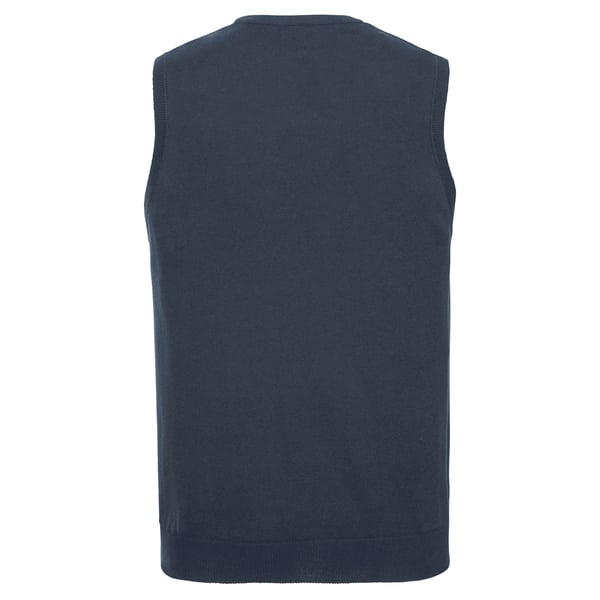 Russell Collection Mens Cotton Acrylic V Neck Sleeveless Sweatshirt