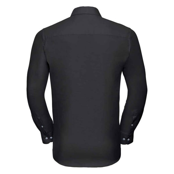 Russell Collection Mens Oxford Tailored Long-Sleeved Formal Shirt