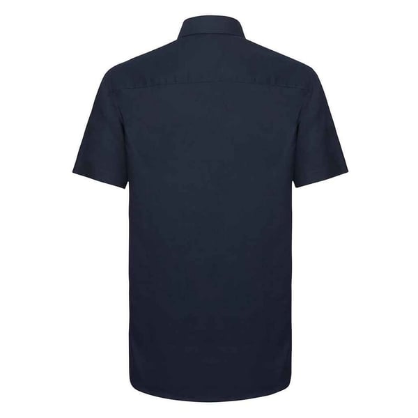 Russell Collection Mens Oxford Tailored Short-Sleeved Shirt