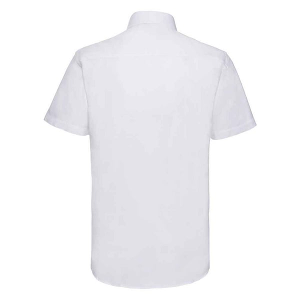 Russell Collection Mens Oxford Tailored Short-Sleeved Shirt