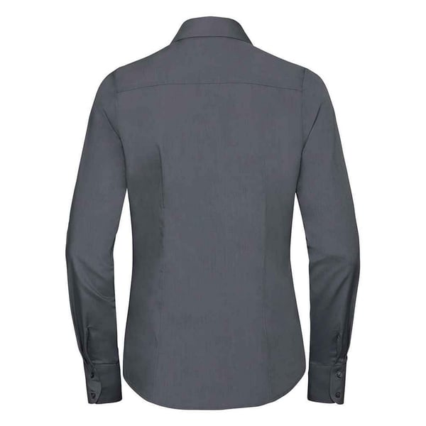 Russell Collection Womens/Ladies Poplin Fitted Long-Sleeved Formal Shirt