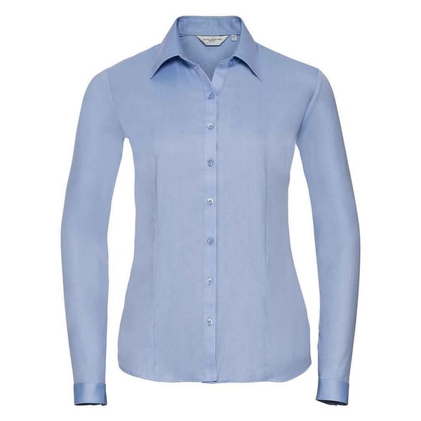Russell Collection Womens/Ladies Herringbone Long-Sleeved Formal Shirt