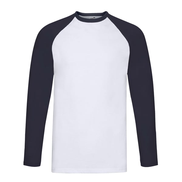 Fruit of the Loom Unisex Adult Contrast Long-Sleeved Baseball T-Shirt