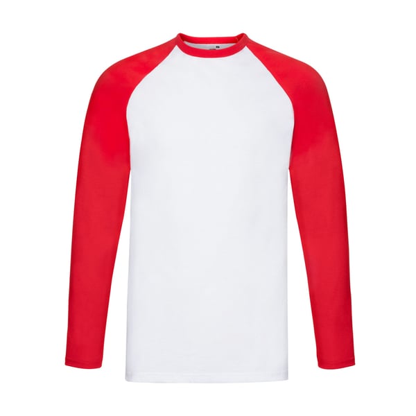 Fruit of the Loom Unisex Adult Contrast Long-Sleeved Baseball T-Shirt