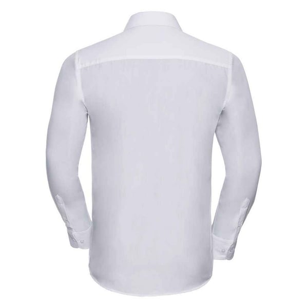 Russell Collection Mens Poplin Tailored Long-Sleeved Formal Shirt