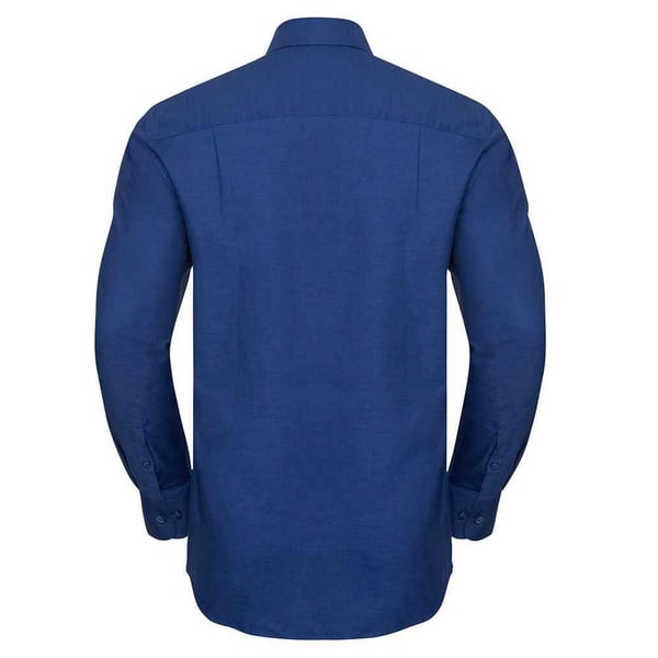 Russell Collection Mens Oxford Easy-Care Long-Sleeved Formal Shirt