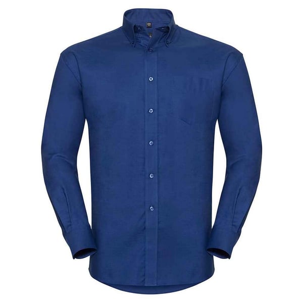 Russell Collection Mens Oxford Easy-Care Long-Sleeved Formal Shirt