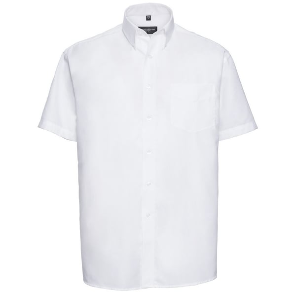Russell Collection Mens Oxford Easy-Care Short-Sleeved Formal Shirt