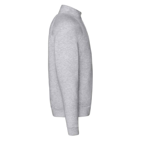 Fruit Of The Loom Mens Premium Zip Neck Heather Sweatshirt