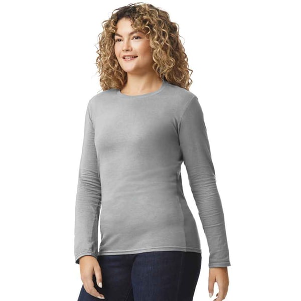 Gildan Unisex Adult Softstyle Plain Long-Sleeved T-Shirt