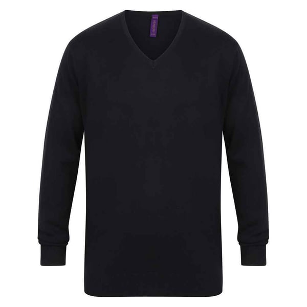 Henbury Mens Cotton Acrylic V Neck Sweatshirt