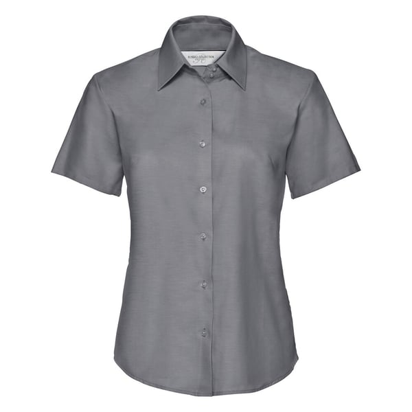 Russell Collection Womens/Ladies Oxford Short-Sleeved Shirt