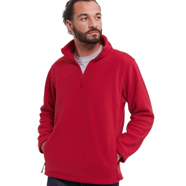 Russell Mens Zip Neck Outdoor Fleece Top
