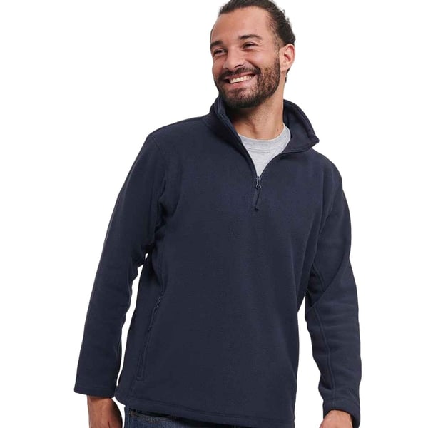 Russell Mens Zip Neck Outdoor Fleece Top
