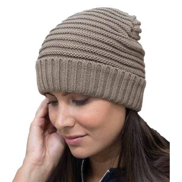 Result Winter Essentials Unisex Adult Braided Fleece Lined Beanie