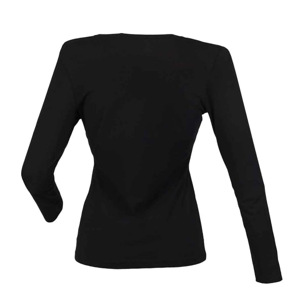 SF Womens/Ladies Feel Good Plain Stretch Long-Sleeved T-Shirt