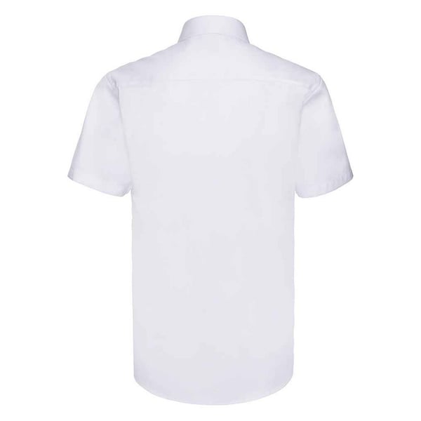 Russell Collection Mens Herringbone Short-Sleeved Formal Shirt